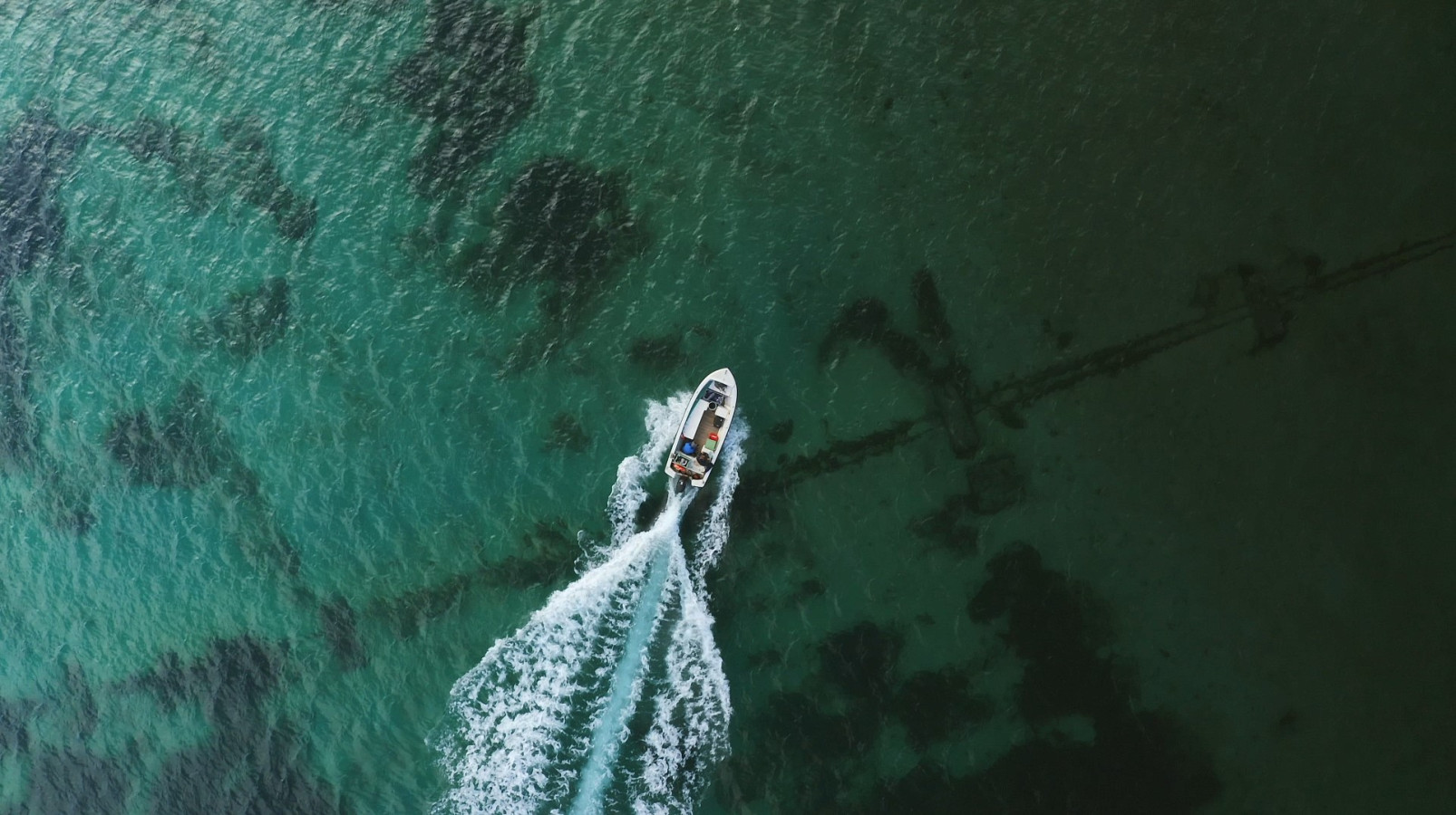 Drone view from a boat